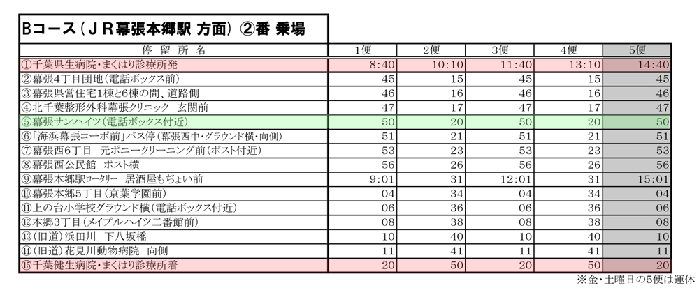 幕張 免許 センター バス コレクション 時刻 表